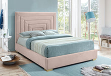 Load image into Gallery viewer, Nora Pink Velvet Queen Bed