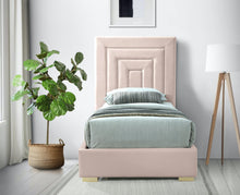Load image into Gallery viewer, Nora Pink Velvet Twin Bed