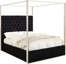 Load image into Gallery viewer, Porter Black Velvet Queen Bed