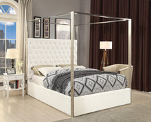 Load image into Gallery viewer, Porter White Velvet Queen Bed