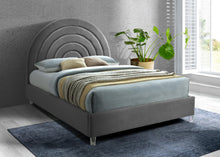 Load image into Gallery viewer, Rainbow Grey Velvet Full Bed