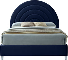 Load image into Gallery viewer, Rainbow Navy Velvet Queen Bed