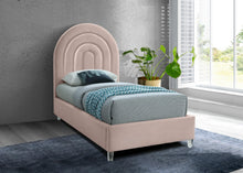 Load image into Gallery viewer, Rainbow Pink Velvet Twin Bed