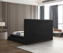 Load image into Gallery viewer, Revel Black Velvet King Bed (3 Boxes)