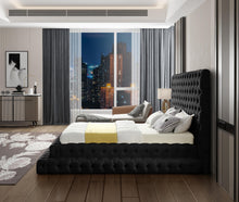 Load image into Gallery viewer, Revel Black Velvet Queen Bed (3 Boxes)