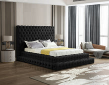 Load image into Gallery viewer, Revel Black Velvet Queen Bed (3 Boxes)