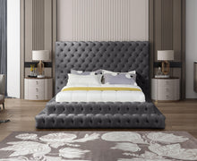 Load image into Gallery viewer, Revel Grey Velvet Queen Bed (3 Boxes)