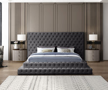 Load image into Gallery viewer, Revel Grey Velvet King Bed (3 Boxes)