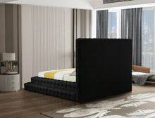 Load image into Gallery viewer, Revel Black Velvet Queen Bed (3 Boxes)
