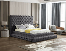 Load image into Gallery viewer, Revel Grey Velvet Queen Bed (3 Boxes)