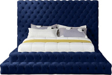 Load image into Gallery viewer, Revel Navy Velvet Queen Bed (3 Boxes)