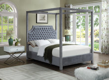 Load image into Gallery viewer, Rowan Grey Velvet King Bed (3 Boxes)