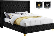 Load image into Gallery viewer, Savan Black Velvet Full Bed