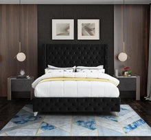 Load image into Gallery viewer, Savan Black Velvet King Bed