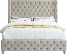 Load image into Gallery viewer, Savan Cream Velvet King Bed