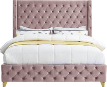Load image into Gallery viewer, Savan Pink Velvet King Bed