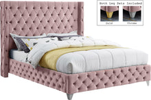 Load image into Gallery viewer, Savan Pink Velvet King Bed