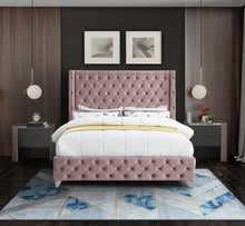 Load image into Gallery viewer, Savan Pink Velvet Full Bed