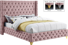 Load image into Gallery viewer, Savan Pink Velvet Full Bed