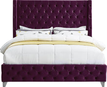 Load image into Gallery viewer, Savan Purple Velvet Full Bed