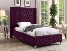 Load image into Gallery viewer, Savan Purple Velvet Twin Bed