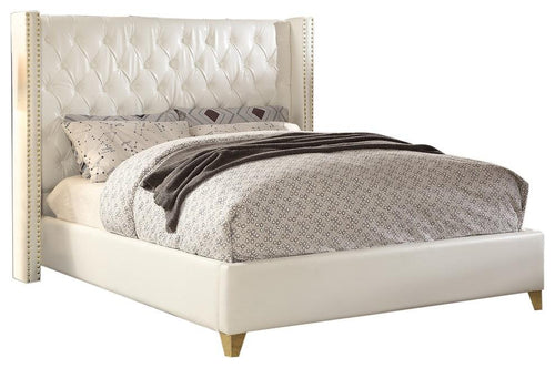 Soho White Bonded Leather Full Bed