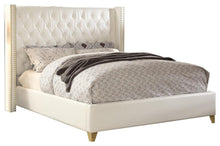 Load image into Gallery viewer, Soho White Bonded Leather Queen Bed