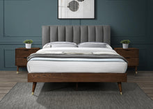 Load image into Gallery viewer, Vance Grey Linen Fabric Queen Bed (3 Boxes)