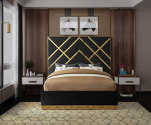 Load image into Gallery viewer, Vector Black Velvet Queen Bed