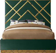 Load image into Gallery viewer, Vector Green Velvet Queen Bed