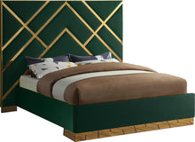 Load image into Gallery viewer, Vector Green Velvet King Bed