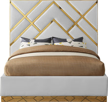 Load image into Gallery viewer, Vector White Faux Leather Queen Bed