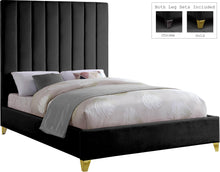 Load image into Gallery viewer, Via Black Velvet Queen Bed