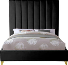 Load image into Gallery viewer, Via Black Velvet Queen Bed