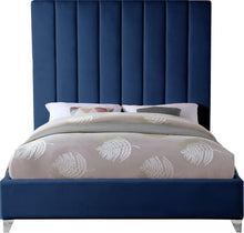 Load image into Gallery viewer, Via Navy Velvet King Bed