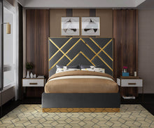 Load image into Gallery viewer, Vector Grey Velvet Queen Bed