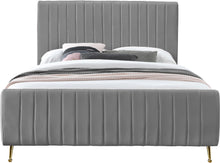 Load image into Gallery viewer, Zara Grey Velvet Full Bed (3 Boxes)