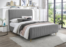 Load image into Gallery viewer, Zara Grey Velvet Full Bed (3 Boxes)