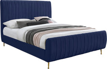 Load image into Gallery viewer, Zara Navy Velvet Full Bed (3 Boxes)