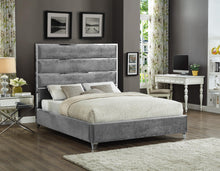 Load image into Gallery viewer, Zuma Grey Velvet Full Bed