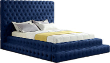 Load image into Gallery viewer, Revel Navy Velvet Queen Bed (3 Boxes)