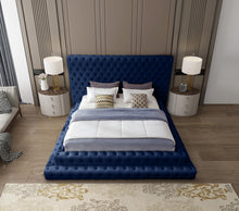 Load image into Gallery viewer, Revel Navy Velvet King Bed (3 Boxes)