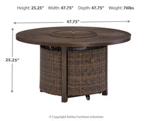 Load image into Gallery viewer, Paradise Trail Paradise Trail Fire Pit Table with 4 Nuvella Swivel Lounge Chairs