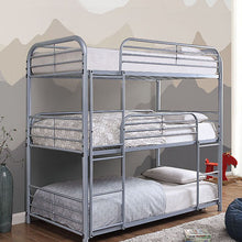 Load image into Gallery viewer, Opal Ii Silver Twin Triple Decker Bed