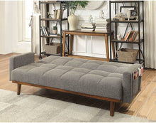 Load image into Gallery viewer, Nettie Gray/Oak Futon Sofa