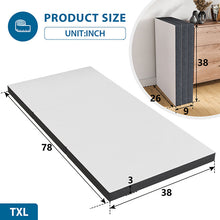 Load image into Gallery viewer, Hollyhock 3" Twin XL Tri-Fold Memory Foam Topper