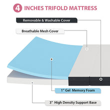 Load image into Gallery viewer, Hollyhock 4" Full Tri-Fold Memory Foam Topper