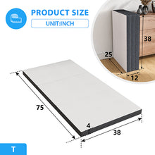 Load image into Gallery viewer, Hollyhock 4" Twin Tri-Fold Memory Foam Topper