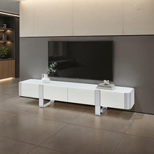 Load image into Gallery viewer, Larvik TV Stand White w/ Silver Frame