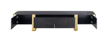 Load image into Gallery viewer, Leknes TV Stand Black w/ Gold Frame